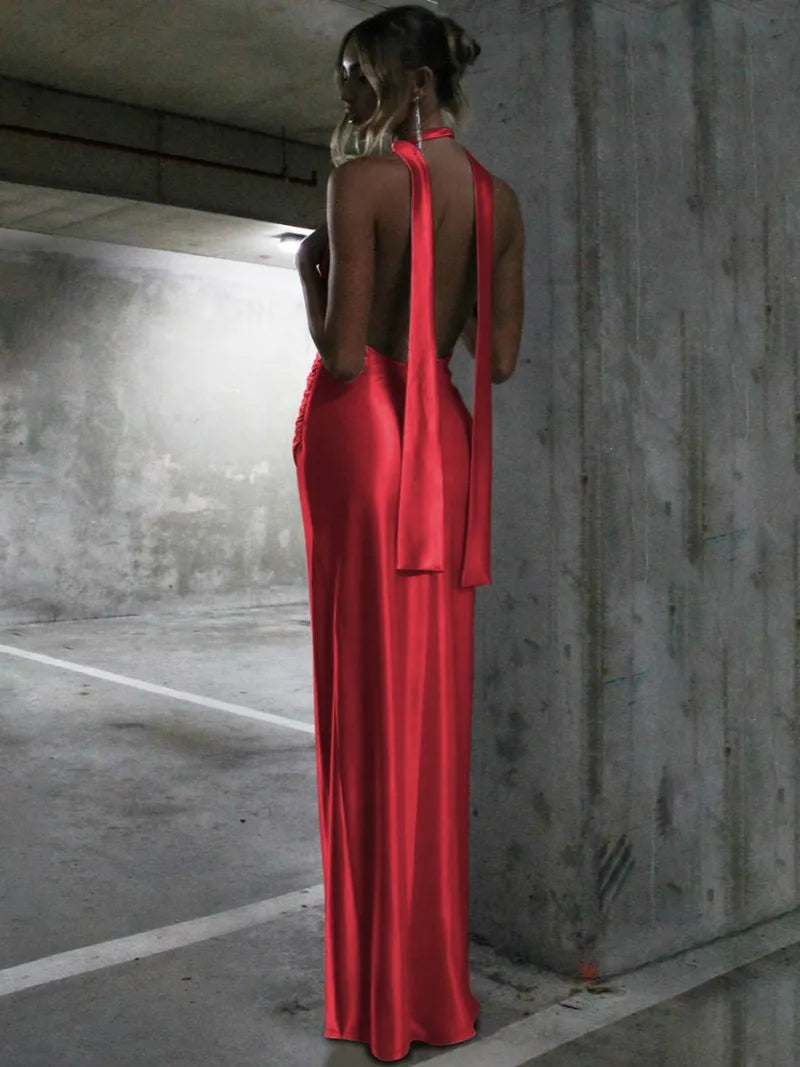 Kyra - Halter V-Neck Dress