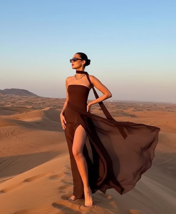 Odette - Strapless Ribbon Dress