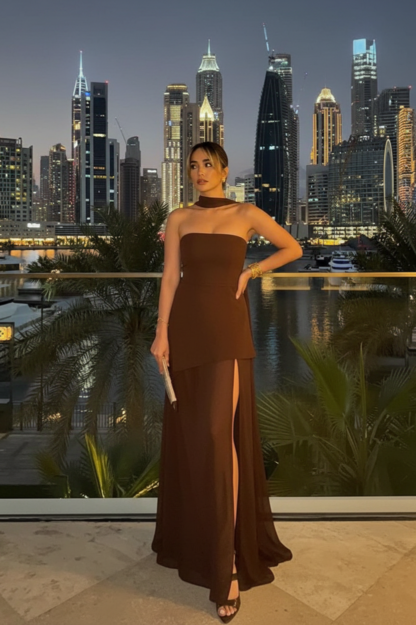 Odette - Strapless Ribbon Dress