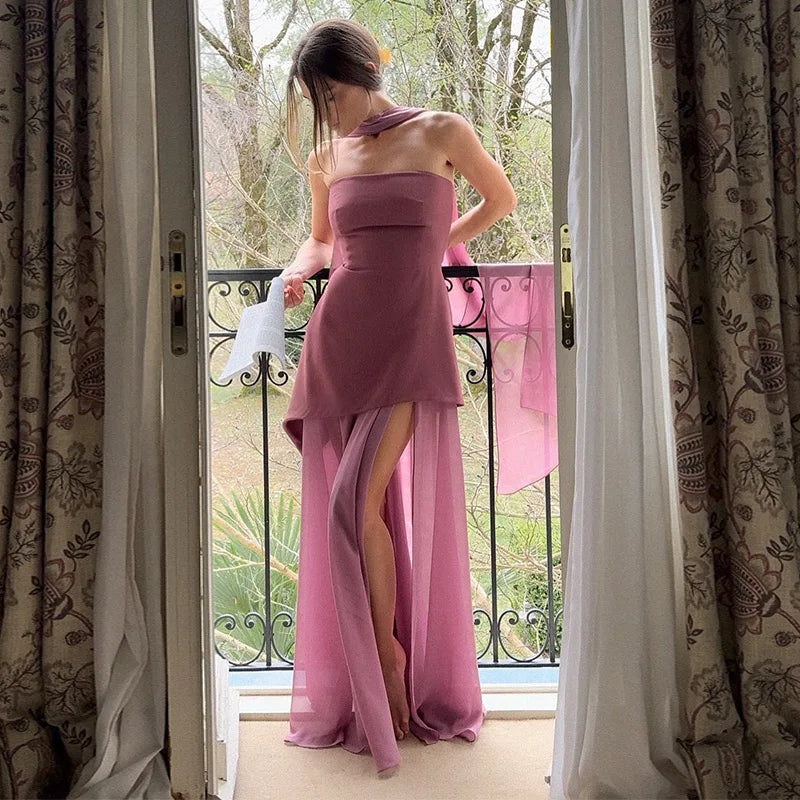 Odette - Strapless Ribbon Dress